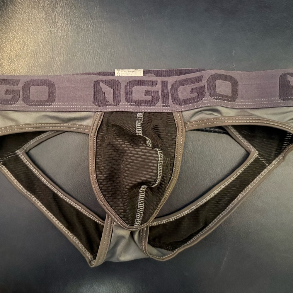 GIGO Sporty Gray Jock Briefs with Breathable Mesh Design